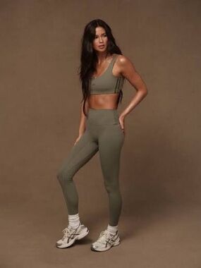 Set active sport body kelp High-Waist Sculpting Leggings  - Olive